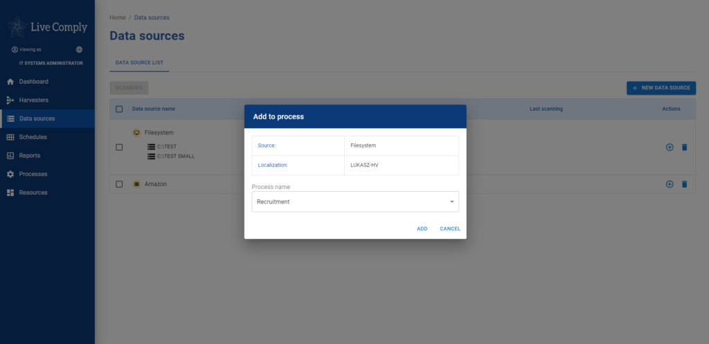 LiveComply — Data classification